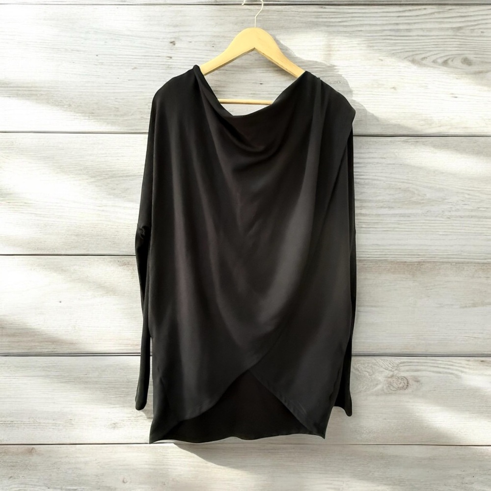 Athleta Draped Oversized Long-Sleeve Women's Top in Black! S/M EUC!!